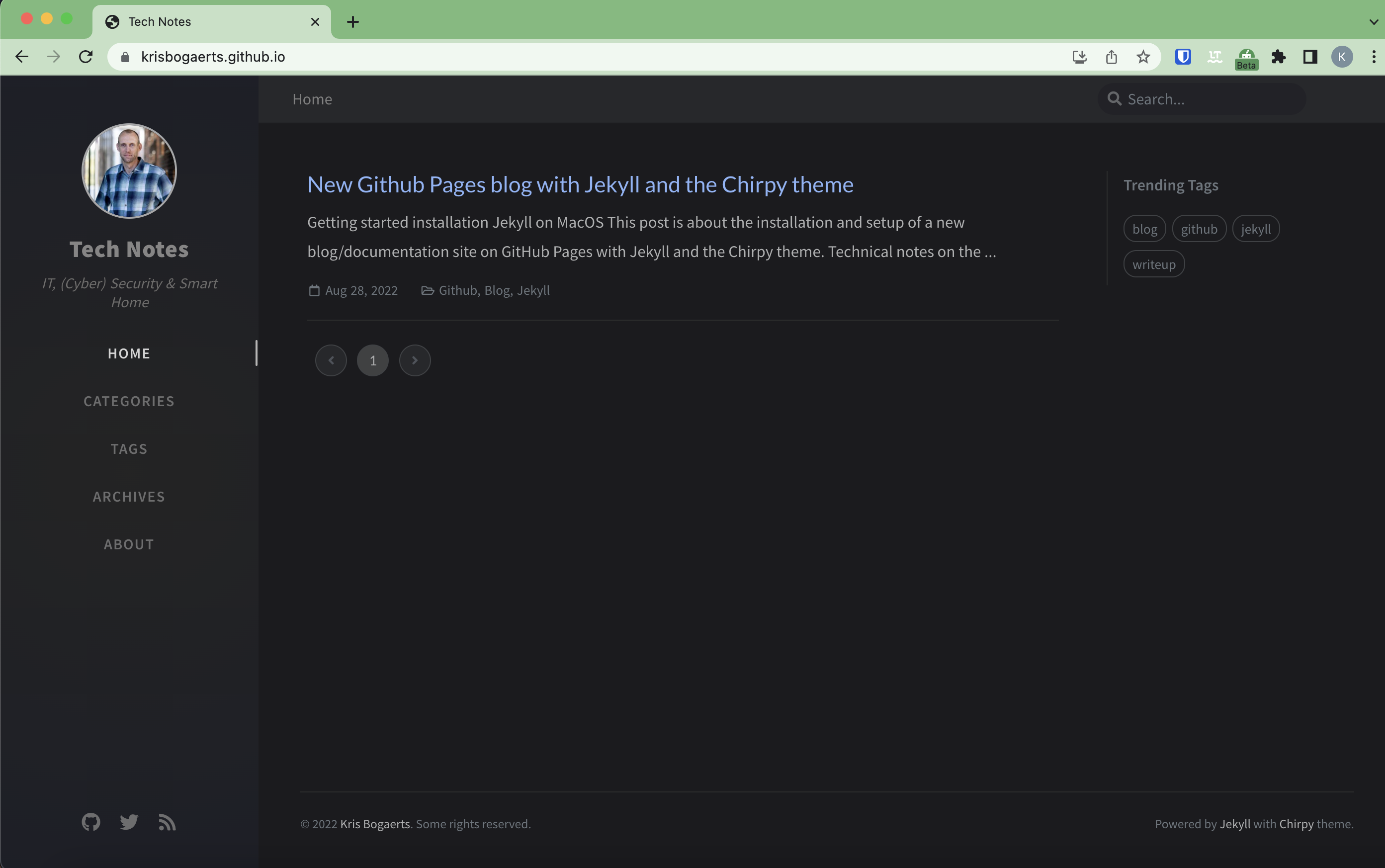 New Github Pages Blog With Jekyll And The Chirpy Theme | Tech Notes